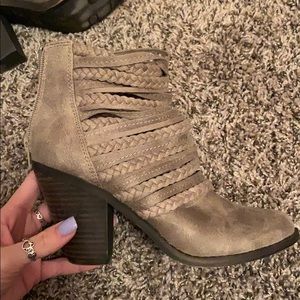 Fergie braided heeled booties